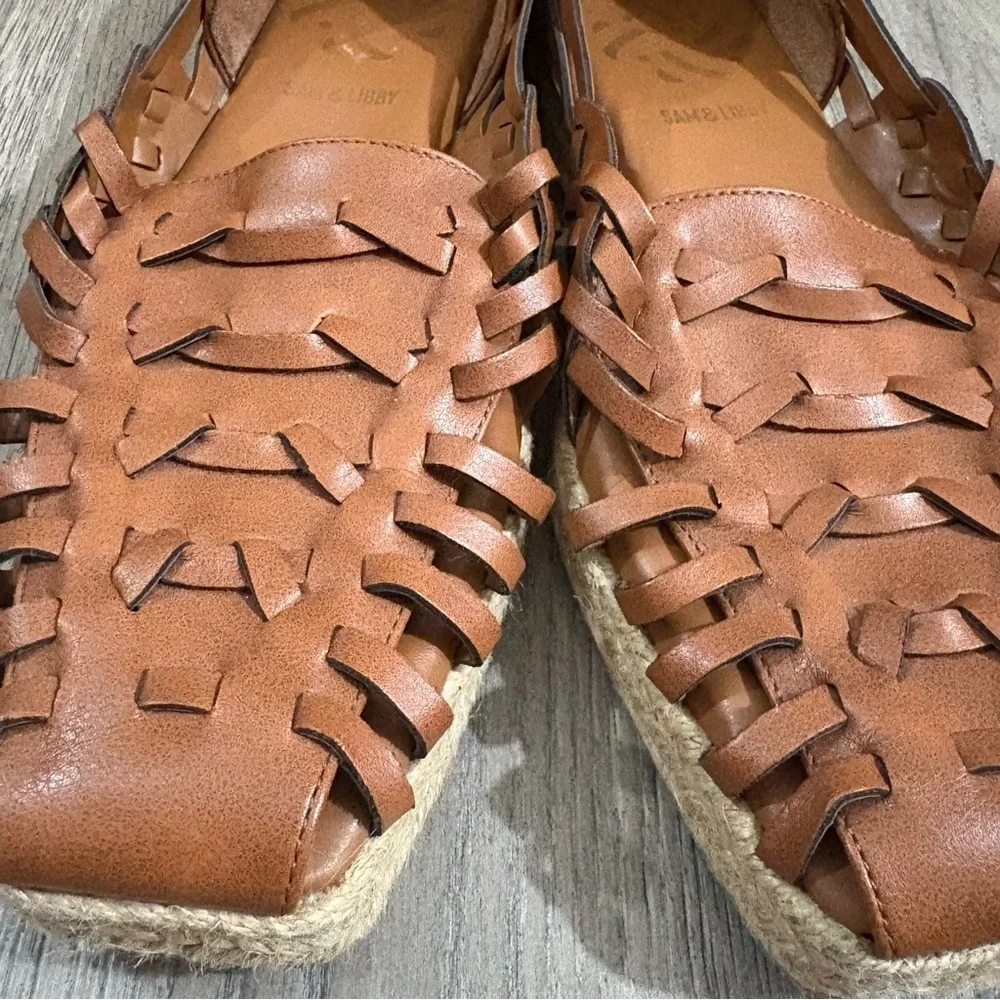 Sam & Libby Asha Huarache Espadrilles Sandal Womens Sz 8.5 Brown Coastal Cowgirl